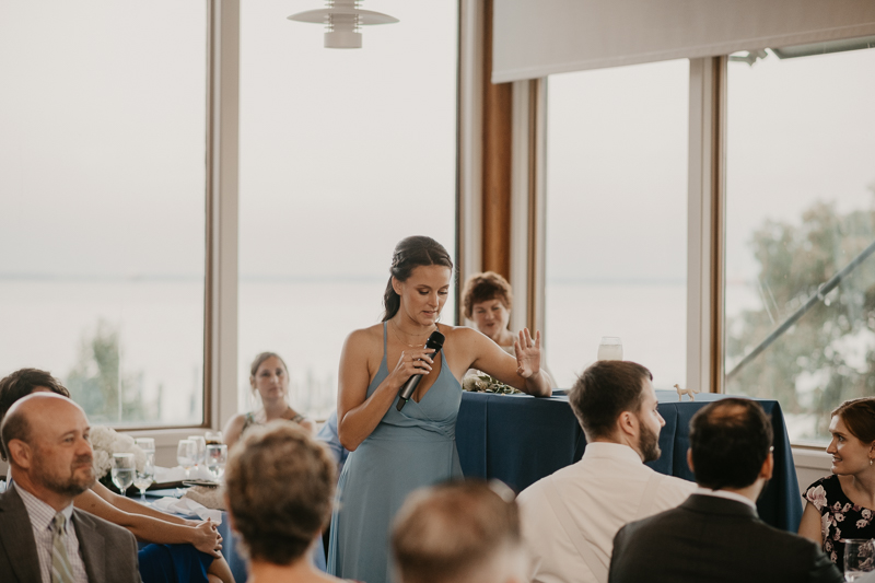A stunning waterfront wedding reception at the Chesapeake Bay Foundation in Annapolis Maryland by Britney Clause Photography