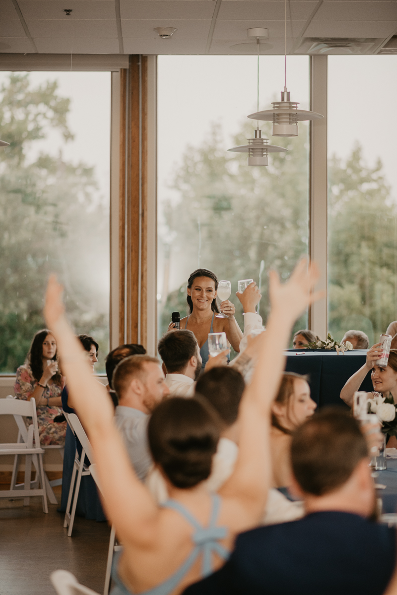 A stunning waterfront wedding reception at the Chesapeake Bay Foundation in Annapolis Maryland by Britney Clause Photography