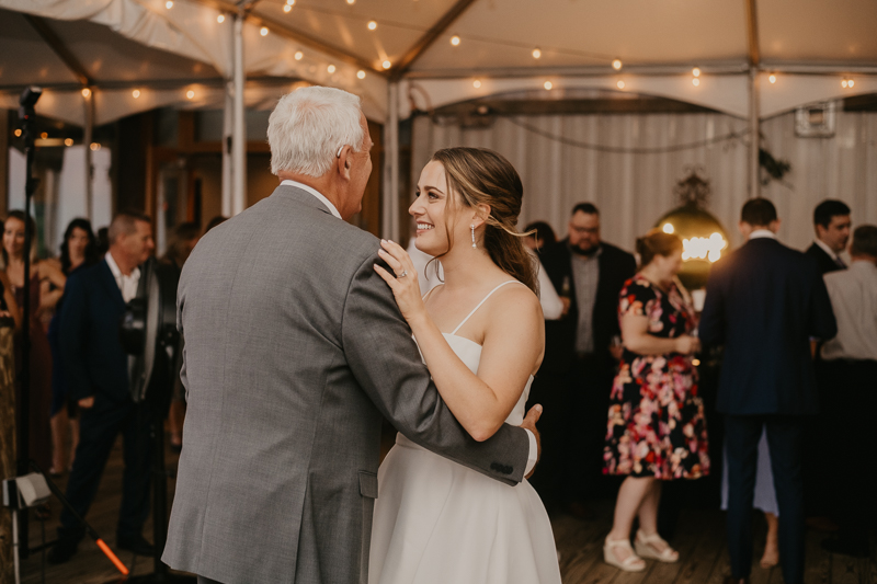 A stunning waterfront wedding reception at the Chesapeake Bay Foundation in Annapolis Maryland by Britney Clause Photography