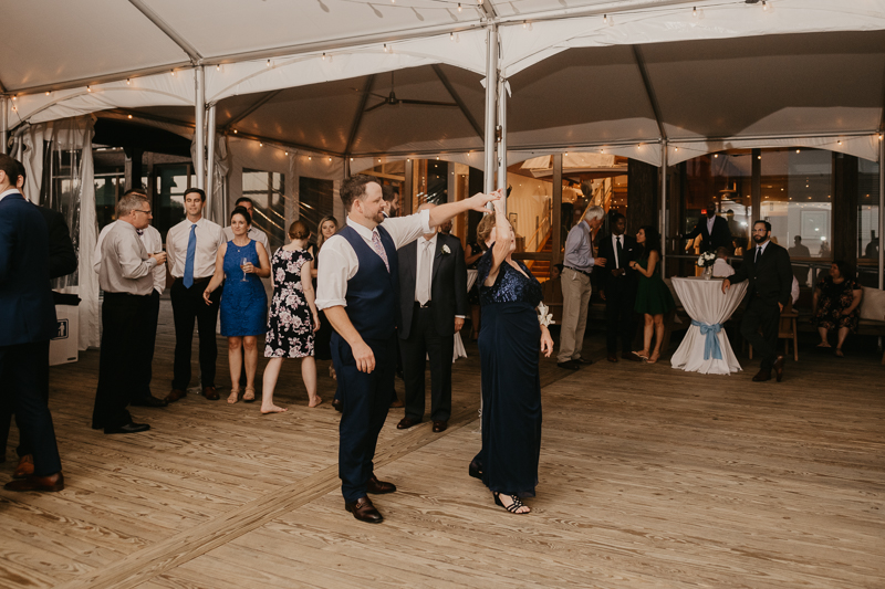 A stunning waterfront wedding reception at the Chesapeake Bay Foundation in Annapolis Maryland by Britney Clause Photography