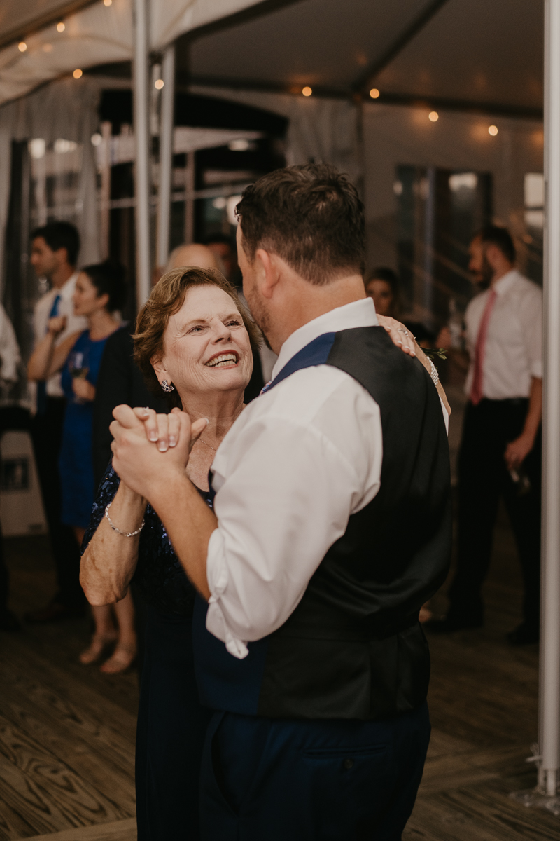 A stunning waterfront wedding reception at the Chesapeake Bay Foundation in Annapolis Maryland by Britney Clause Photography