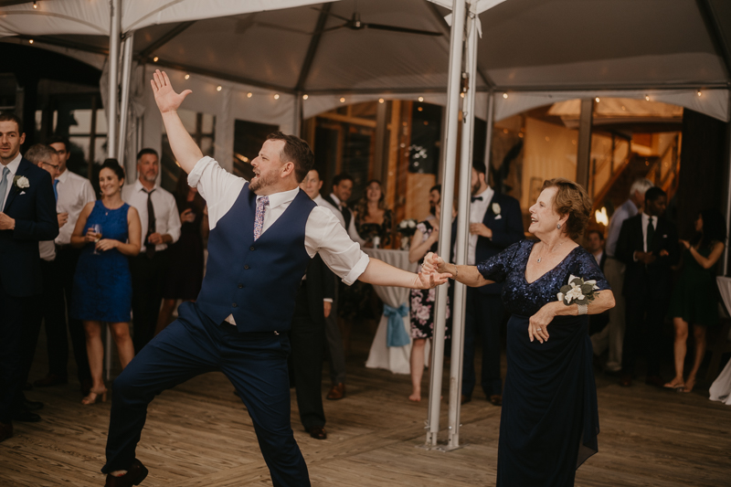 A stunning waterfront wedding reception at the Chesapeake Bay Foundation in Annapolis Maryland by Britney Clause Photography