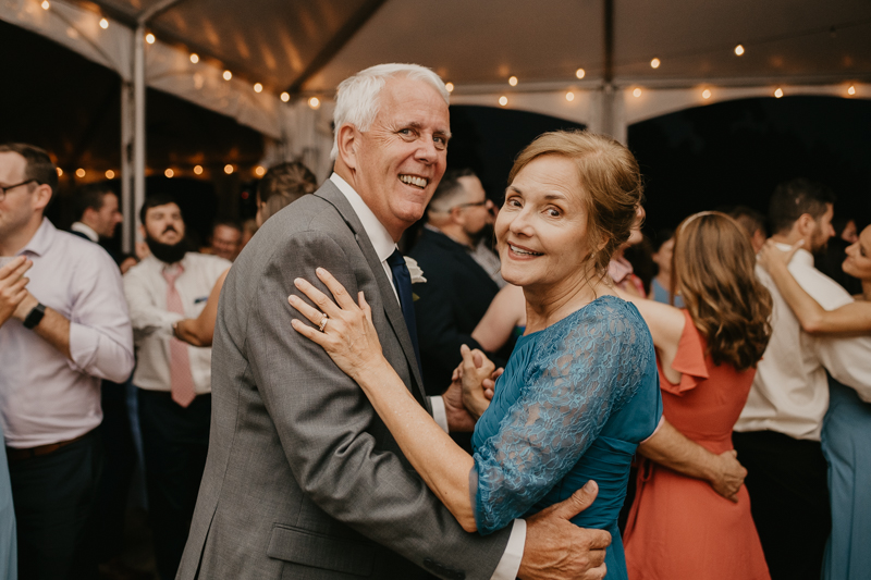 An exciting evening wedding reception by DJ Premonition from Mixing Maryland at the Chesapeake Bay Foundation in Annapolis Maryland by Britney Clause Photography