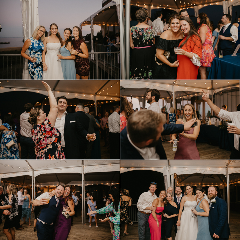 An exciting evening wedding reception by DJ Premonition from Mixing Maryland at the Chesapeake Bay Foundation in Annapolis Maryland by Britney Clause Photography