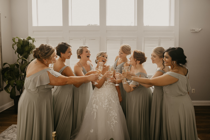 A bride getting ready for her wedding at Celebrations at the Bay in Pasadena, Maryland by Britney Clause Photography