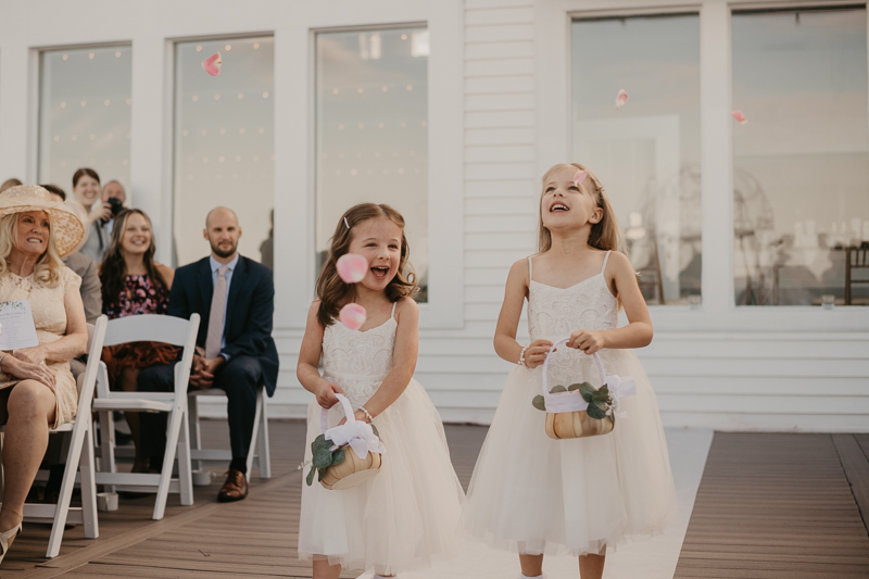 Amazing waterfront wedding ceremony at Celebrations at the Bay in Pasadena, Maryland by Britney Clause Photography