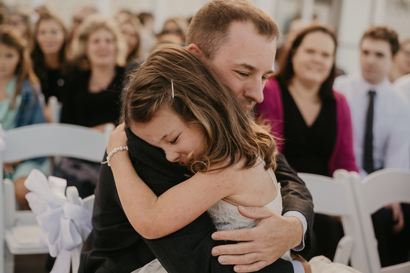 Amazing waterfront wedding ceremony at Celebrations at the Bay in Pasadena, Maryland by Britney Clause Photography