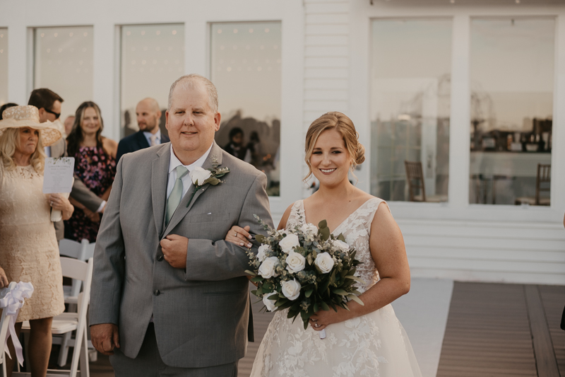 Amazing waterfront wedding ceremony at Celebrations at the Bay in Pasadena, Maryland by Britney Clause Photography