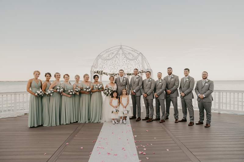 Stunning bridal party groups at Celebrations at the Bay in Pasadena, Maryland by Britney Clause Photography