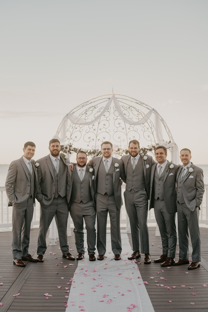 Stunning bridal party groups at Celebrations at the Bay in Pasadena, Maryland by Britney Clause Photography