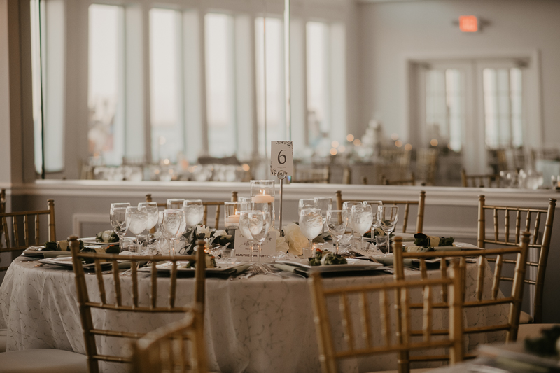 Magical wedding reception decor at Celebrations at the Bay in Pasadena, Maryland by Britney Clause Photography