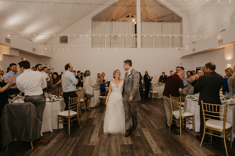 A fun evening wedding reception at Celebrations at the Bay in Pasadena, Maryland by Britney Clause Photography