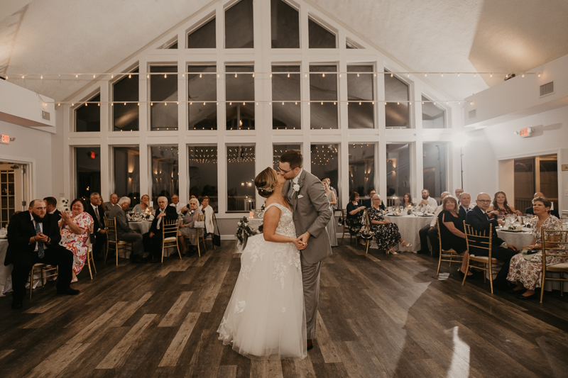 A fun evening wedding reception at Celebrations at the Bay in Pasadena, Maryland by Britney Clause Photography