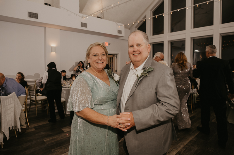 A fun evening wedding reception at Celebrations at the Bay in Pasadena, Maryland by Britney Clause Photography