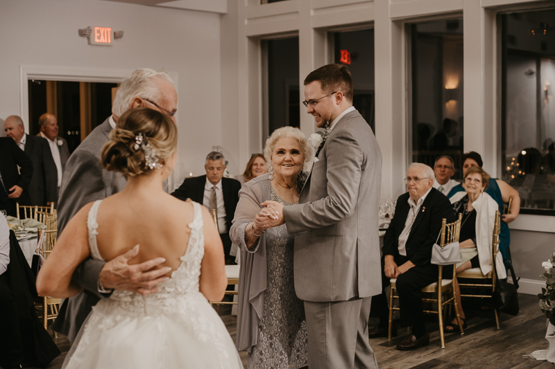 A fun evening wedding reception at Celebrations at the Bay in Pasadena, Maryland by Britney Clause Photography