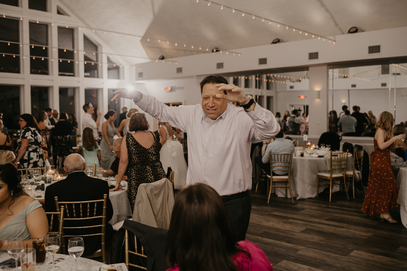 A fun evening wedding reception at Celebrations at the Bay in Pasadena, Maryland by Britney Clause Photography