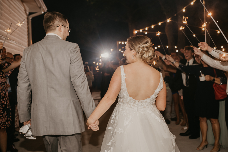 A fun evening wedding reception at Celebrations at the Bay in Pasadena, Maryland by Britney Clause Photography