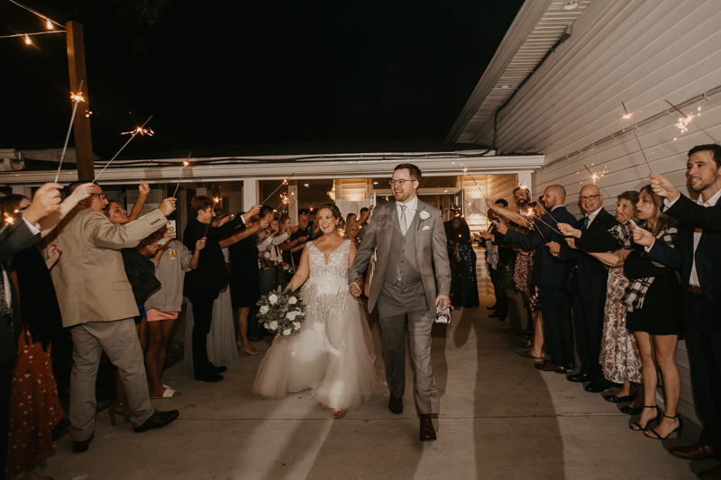 A fun evening wedding reception at Celebrations at the Bay in Pasadena, Maryland by Britney Clause Photography