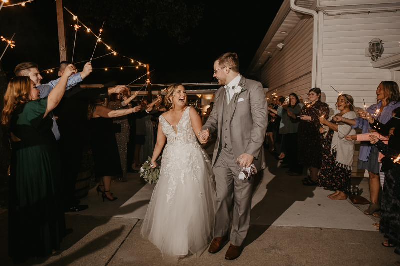 A fun evening wedding reception at Celebrations at the Bay in Pasadena, Maryland by Britney Clause Photography