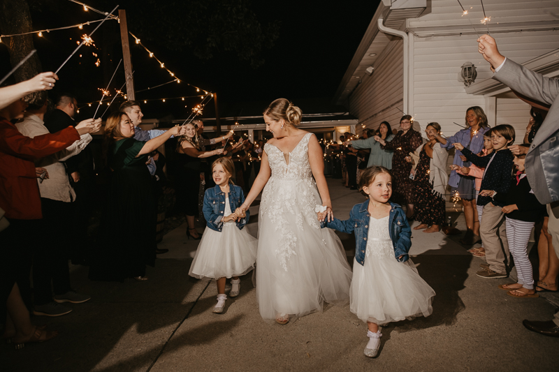 A fun evening wedding reception at Celebrations at the Bay in Pasadena, Maryland by Britney Clause Photography