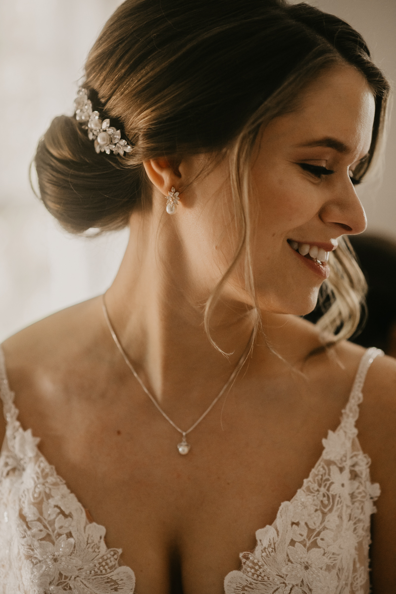 A bride getting ready at Rose Hill Manor in Leesburg, Virginia by Britney Clause Photography