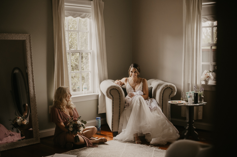 A bride getting ready at Rose Hill Manor in Leesburg, Virginia by Britney Clause Photography