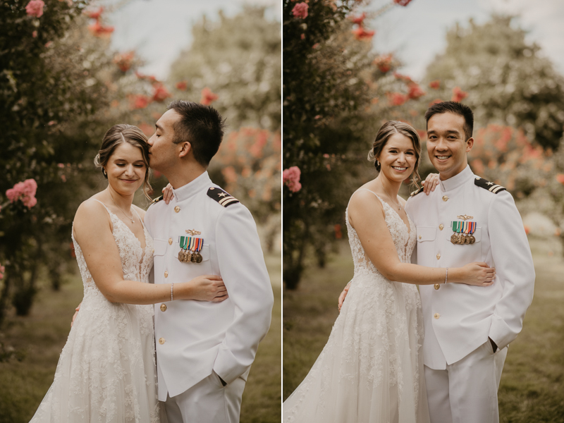 A beautiful first look between a bride and groom at Rose Hill Manor in Leesburg, Virginia by Britney Clause Photography