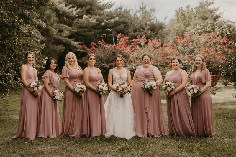 Beautiful bridal party portraits at Rose Hill Manor in Leesburg, Virginia by Britney Clause Photography