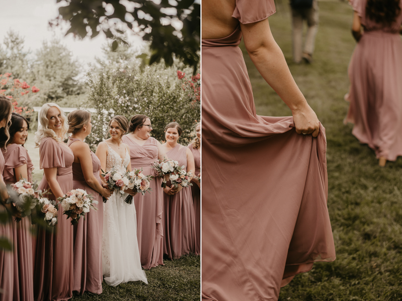 Beautiful bridal party portraits at Rose Hill Manor in Leesburg, Virginia by Britney Clause Photography