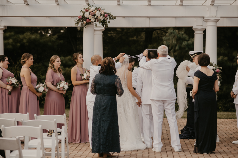 Amazing summer garden wedding ceremony at Rose Hill Manor in Leesburg, Virginia by Britney Clause Photography