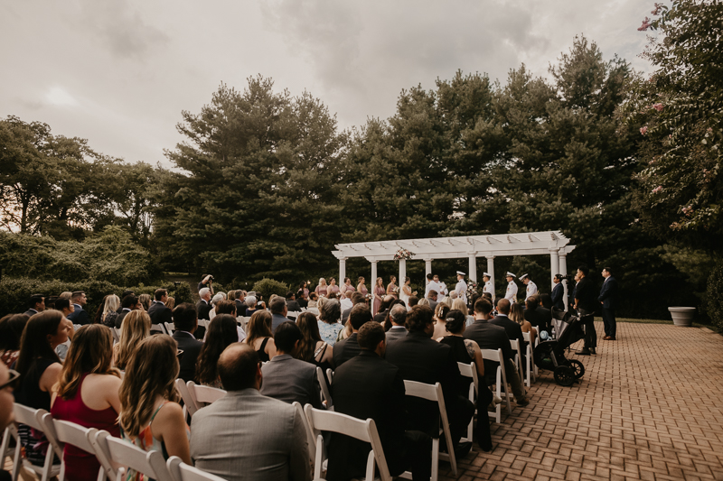 Amazing summer garden wedding ceremony at Rose Hill Manor in Leesburg, Virginia by Britney Clause Photography