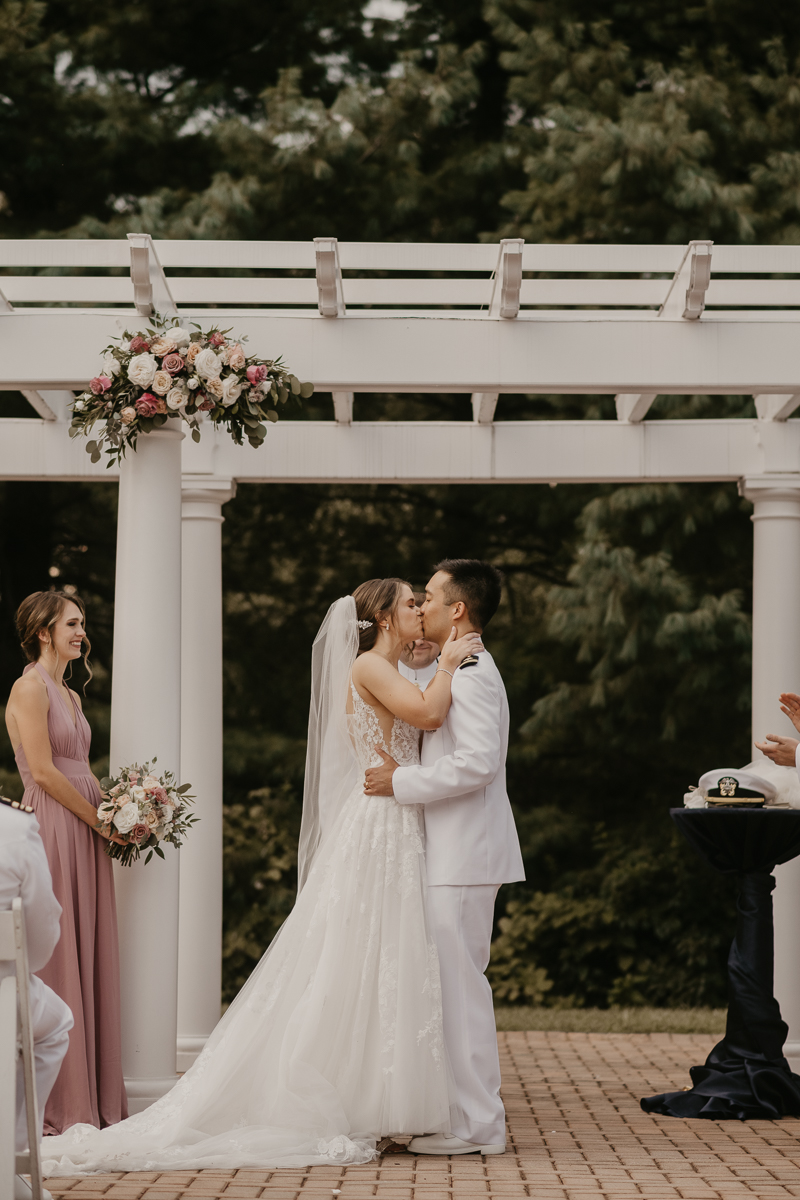 Amazing summer garden wedding ceremony at Rose Hill Manor in Leesburg, Virginia by Britney Clause Photography