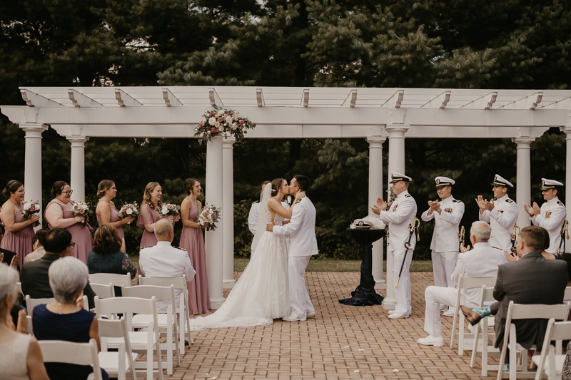 Amazing summer garden wedding ceremony at Rose Hill Manor in Leesburg, Virginia by Britney Clause Photography