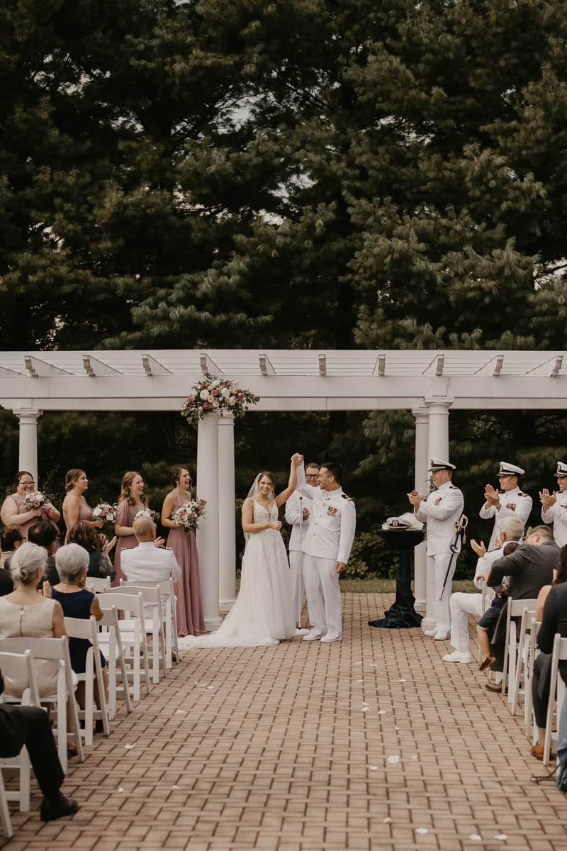 Amazing summer garden wedding ceremony at Rose Hill Manor in Leesburg, Virginia by Britney Clause Photography