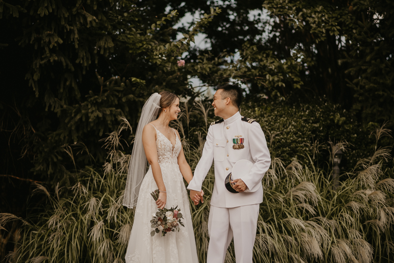 Stunning bride and groom wedding portraits at Rose Hill Manor in Leesburg, Virginia by Britney Clause Photography