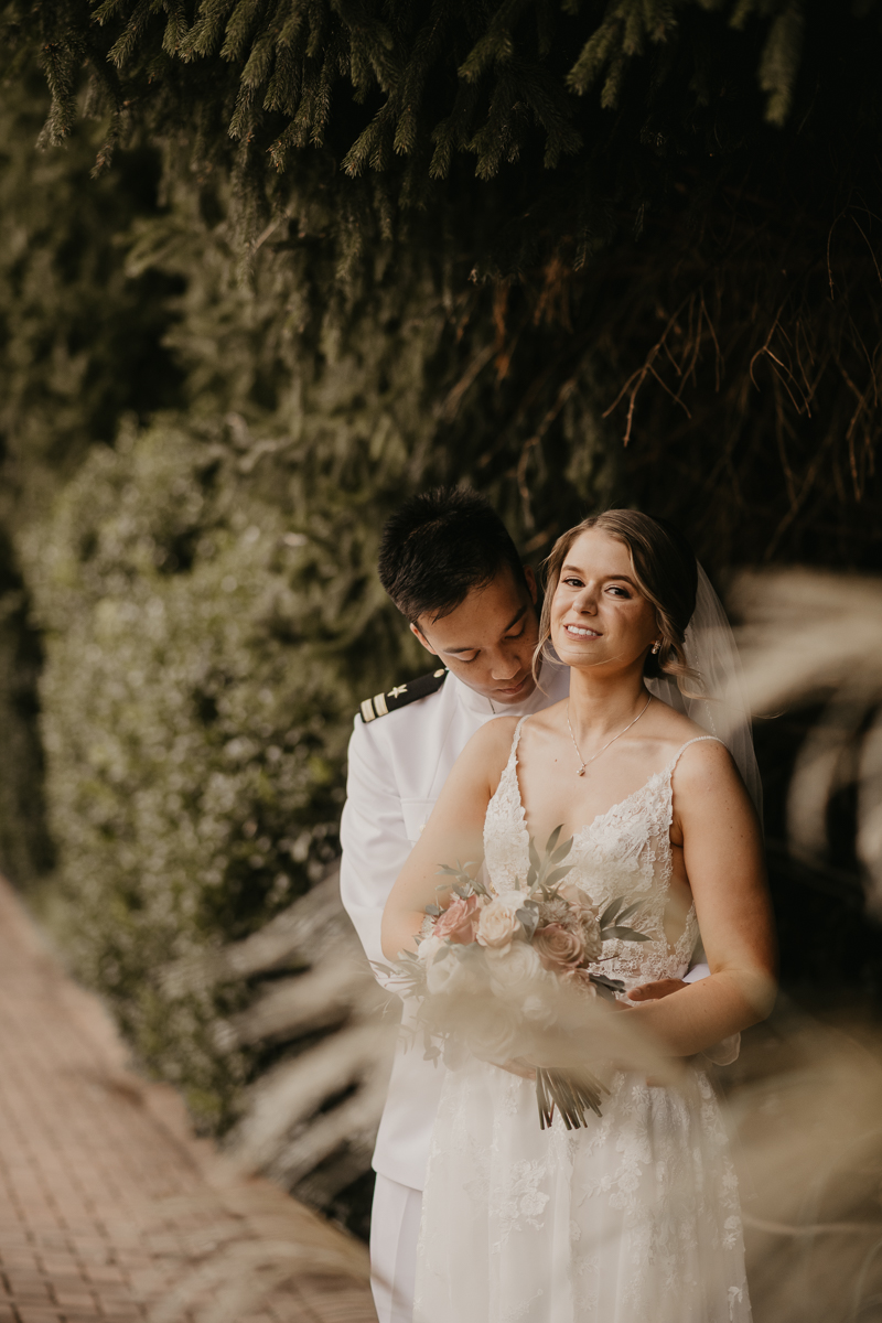 Stunning bride and groom wedding portraits at Rose Hill Manor in Leesburg, Virginia by Britney Clause Photography