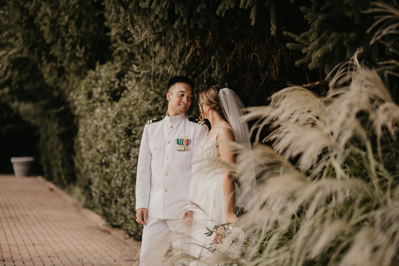 Stunning bride and groom wedding portraits at Rose Hill Manor in Leesburg, Virginia by Britney Clause Photography