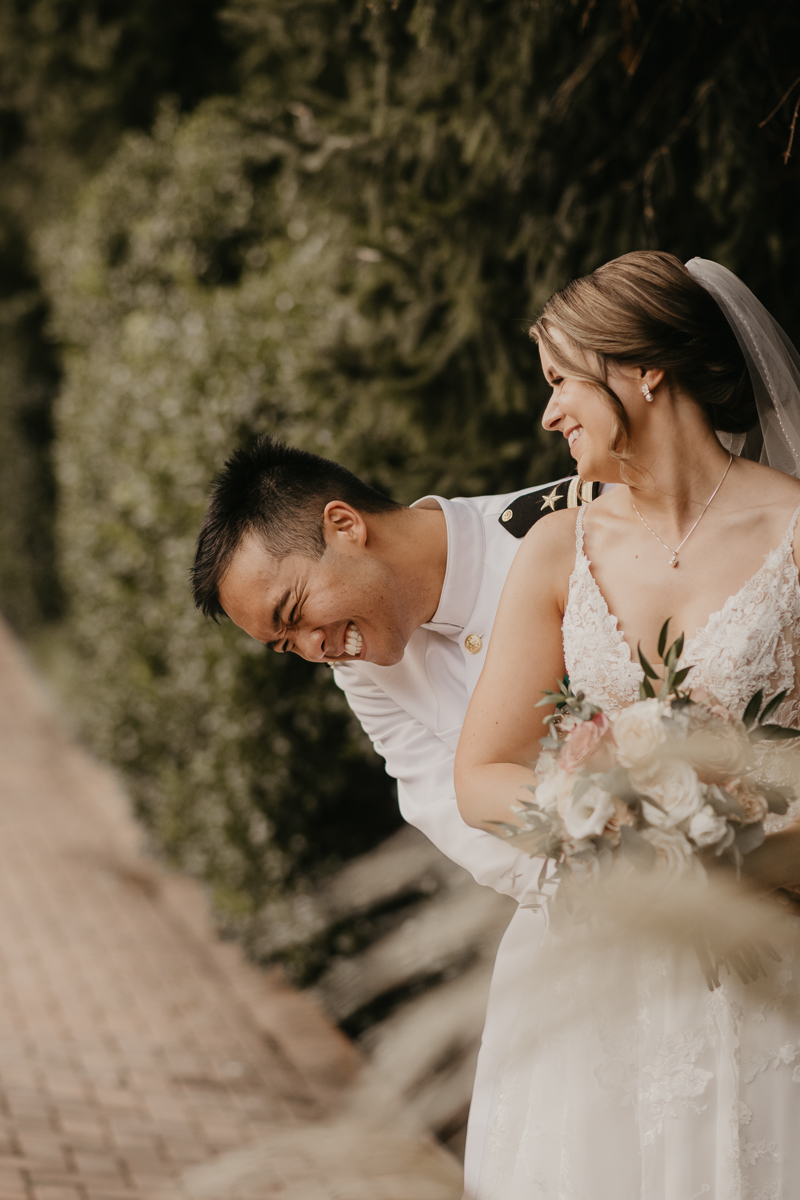 Stunning bride and groom wedding portraits at Rose Hill Manor in Leesburg, Virginia by Britney Clause Photography