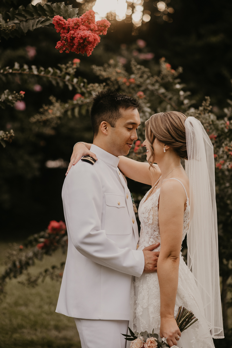 Stunning bride and groom wedding portraits at Rose Hill Manor in Leesburg, Virginia by Britney Clause Photography