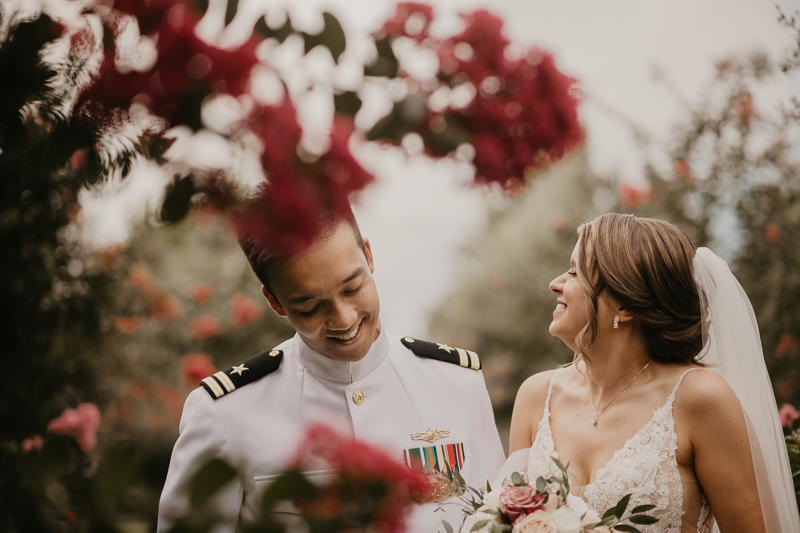 Stunning bride and groom wedding portraits at Rose Hill Manor in Leesburg, Virginia by Britney Clause Photography