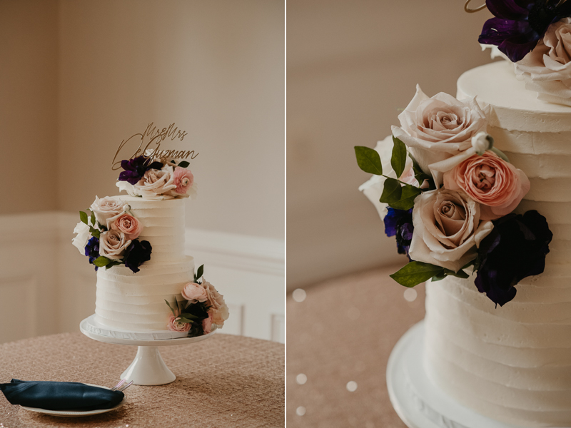 Delicious wedding cake by Honey Bee Pastries at Rose Hill Manor in Leesburg, Virginia by Britney Clause Photography