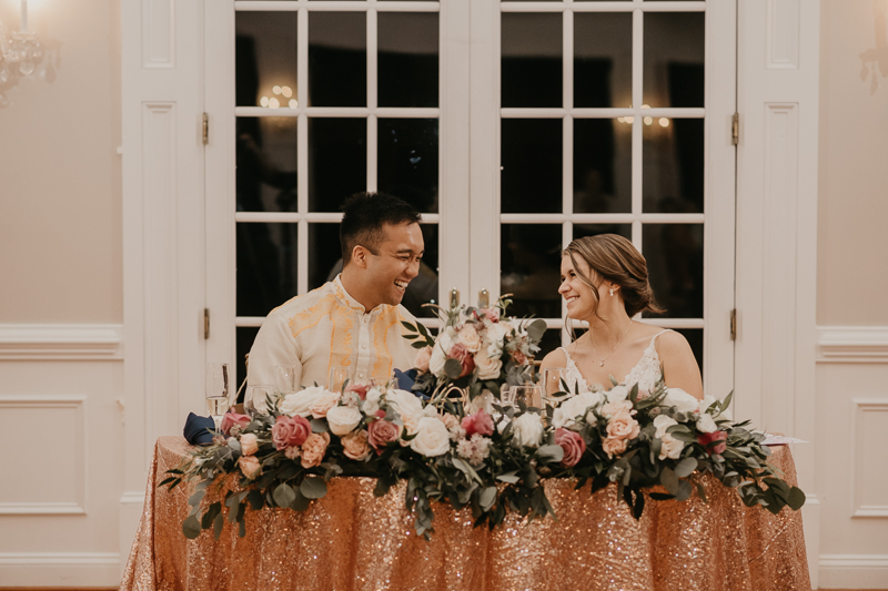 A stunning garden wedding reception at Rose Hill Manor in Leesburg, Virginia by Britney Clause Photography