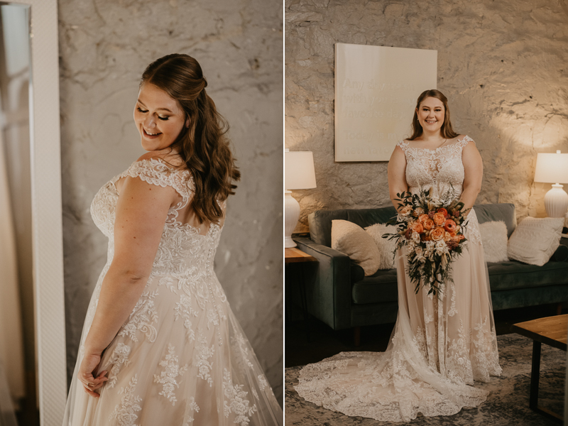 A bride getting ready at Main Street Ballroom in Ellicott City, Maryland by Britney Clause Photography