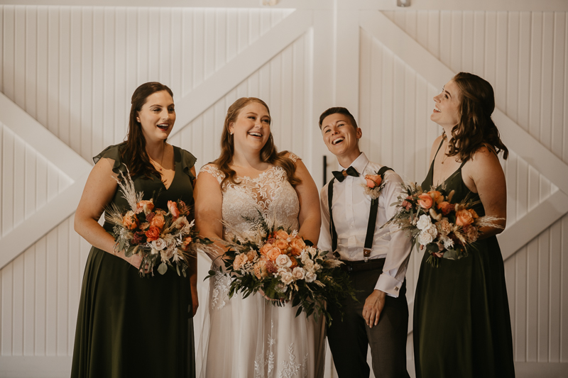 Beautiful bridal party portraits at Main Street Ballroom in Ellicott City, Maryland by Britney Clause Photography