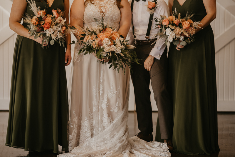 Beautiful bridal party portraits at Main Street Ballroom in Ellicott City, Maryland by Britney Clause Photography