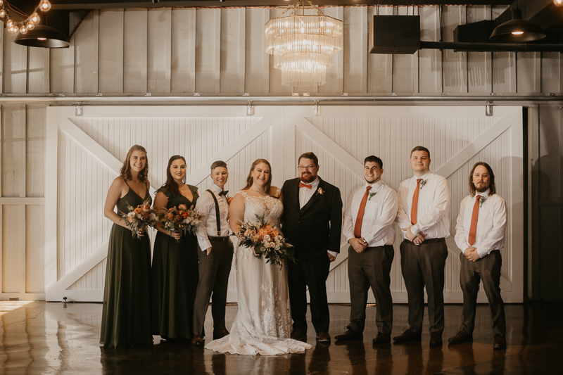 Beautiful bridal party portraits at Main Street Ballroom in Ellicott City, Maryland by Britney Clause Photography