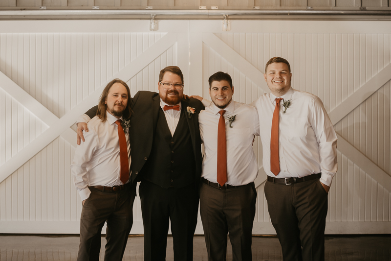 Beautiful bridal party portraits at Main Street Ballroom in Ellicott City, Maryland by Britney Clause Photography