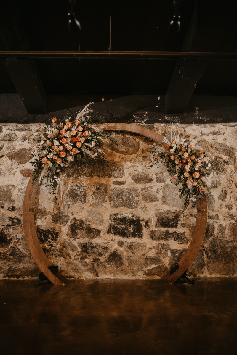 Amazing industrial wedding ceremony at Main Street Ballroom in Ellicott City, Maryland by Britney Clause Photography