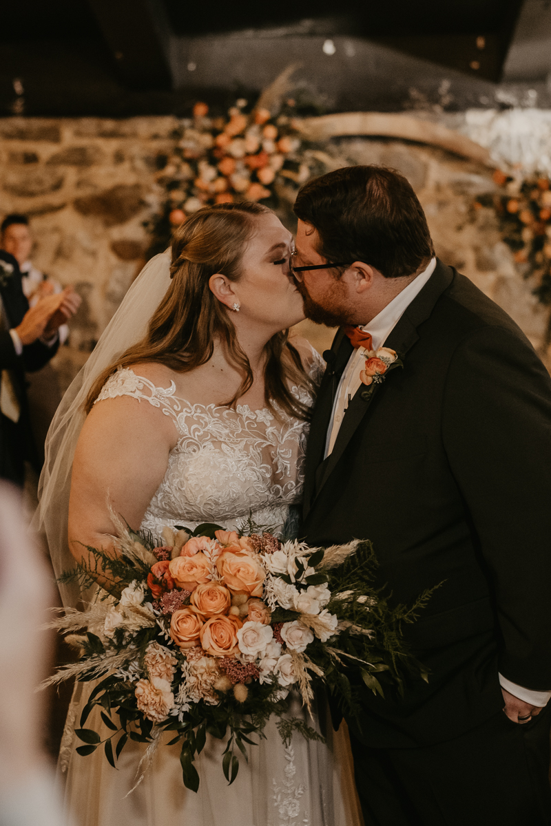 Amazing industrial wedding ceremony at Main Street Ballroom in Ellicott City, Maryland by Britney Clause Photography