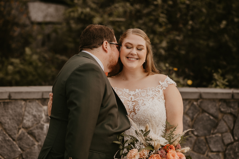 Stunning bride and groom wedding portraits at Main Street Ballroom in Ellicott City, Maryland by Britney Clause Photography